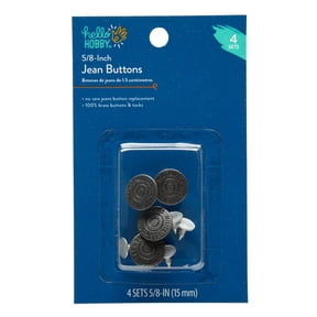 Hello Hobby 5/8-Inch Jean Buttons Pack of 10 with Durable Brass Finish