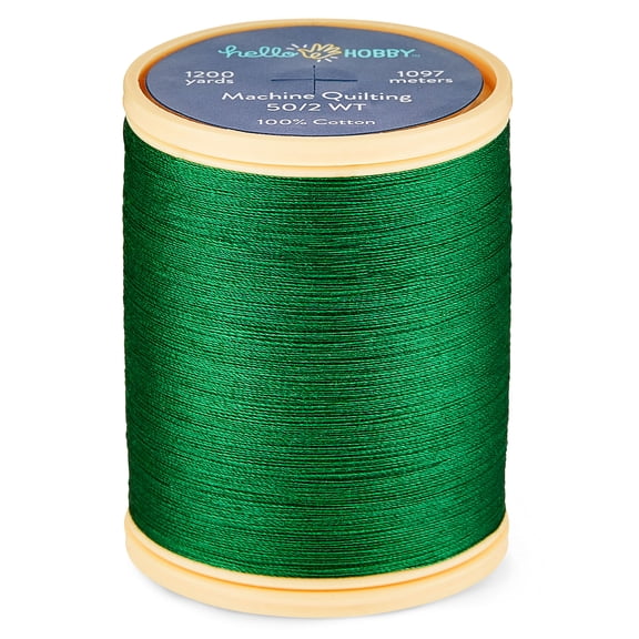 Hello Hobby Jelly Bean Green Pima Cotton Thread, 50/2 WT