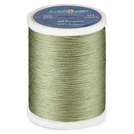 Hello Hobby Khaki Beige 100% Polyester All Purpose Thread, 300 Yards