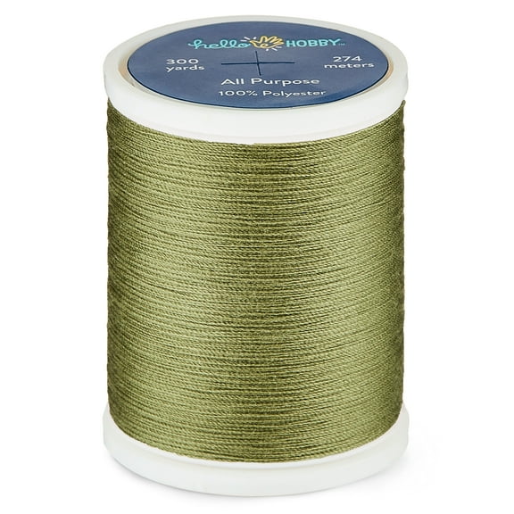 Hello Hobby Kiwi Green 100% Polyester All Purpose Thread, 300 Yards