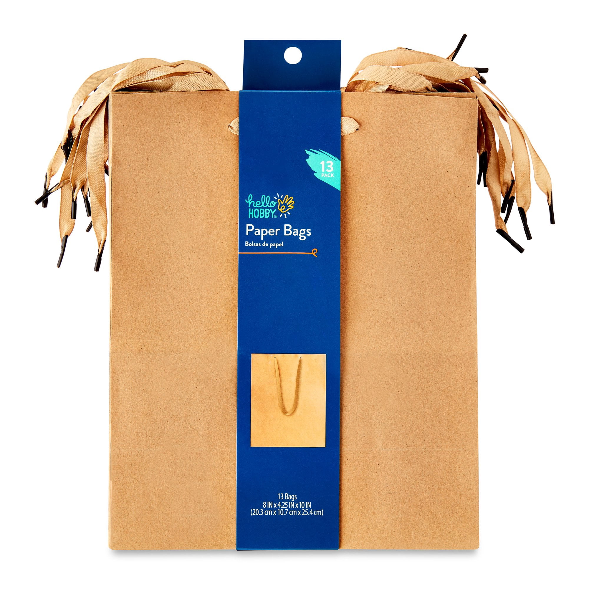 Hello Hobby Large Brown Bag Kraft, 13 Count, Birthday or Holiday Bags