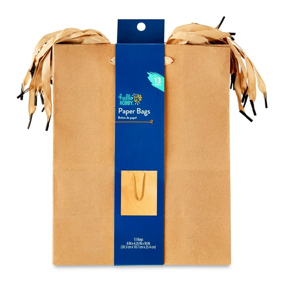 Hello Hobby Large Brown Bag Kraft, 13 Count