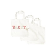 Hello Hobby, Large White Canvas Open Tote Bag with Straps, 13.5  x 13.5  x 3.5 , 3 pack