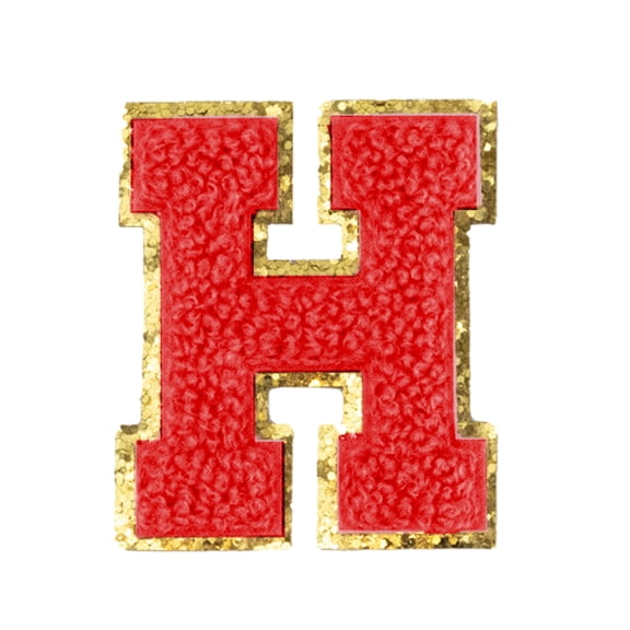 Hello Hobby Letter H Chenille Patch, Red, 1 Piece