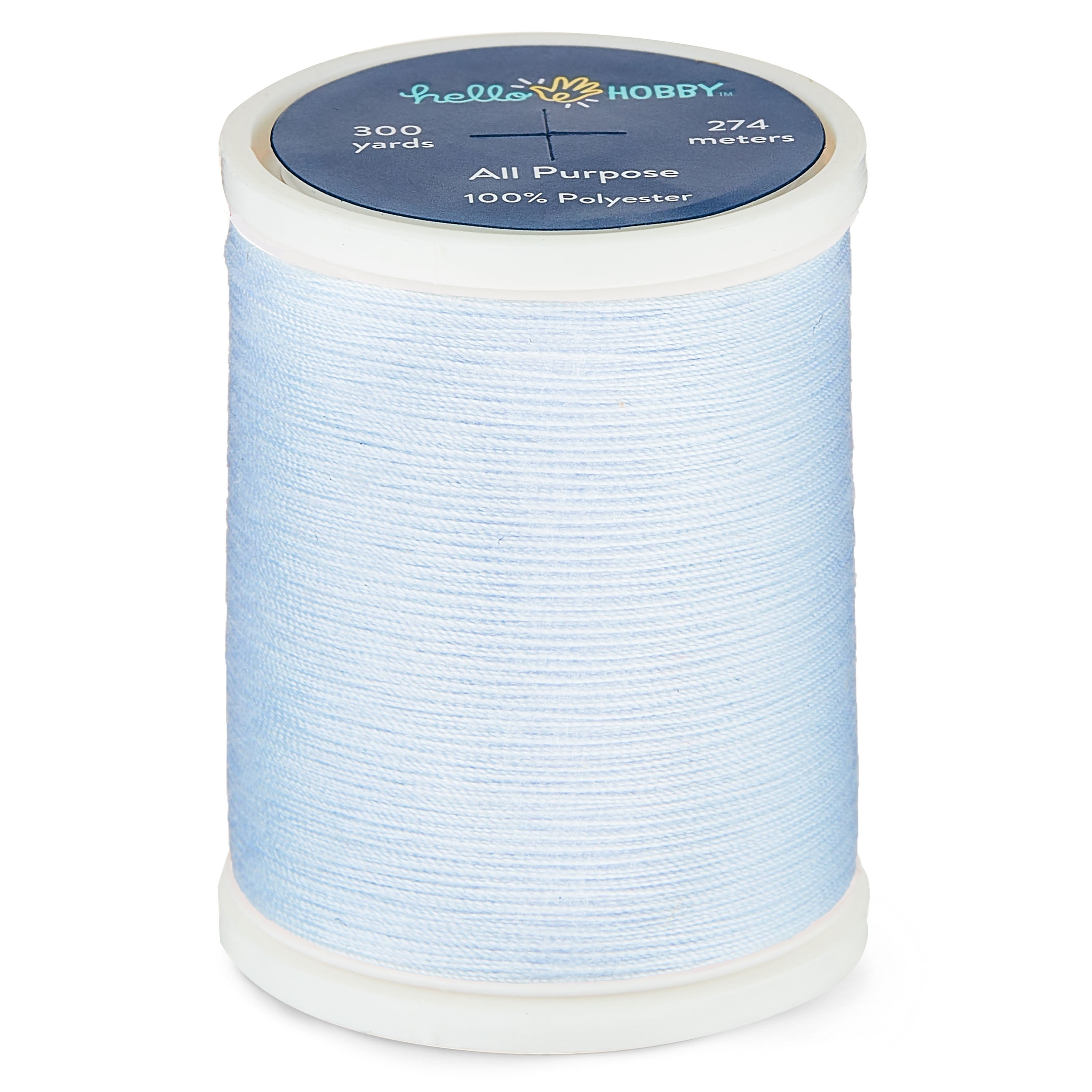 Hello Hobby Light Blue 100% Polyester All Purpose Thread, 300 Yards
