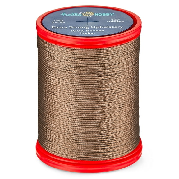 Hello Hobby Light Brown 100% Bonded Nylon Thread, 150 Yards