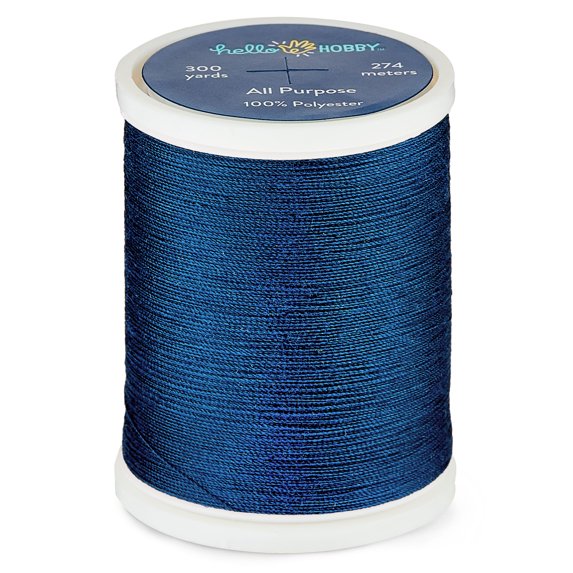 Hello Hobby Light Navy 100% Polyester All Purpose Thread, 300 Yards