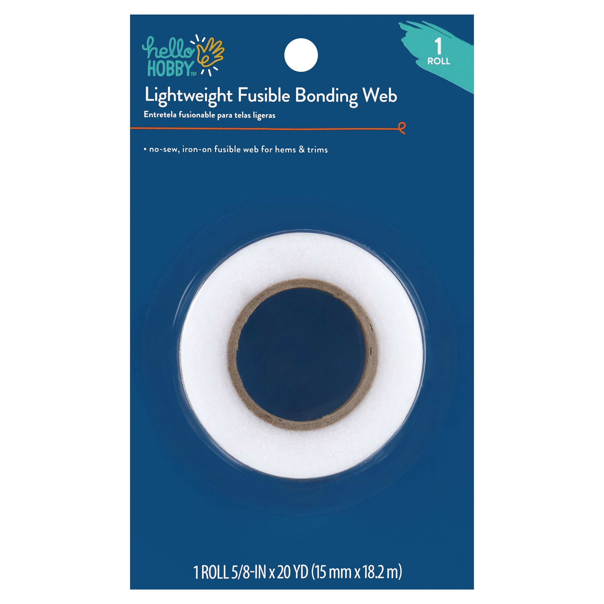 Hello Hobby Lightweight Ironon Fusible Bonding , White, 20 Yards