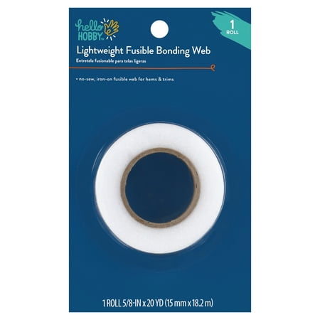 Hello Hobby Lightweight Iron-on Fusible Bonding Web, White, 20 Yards