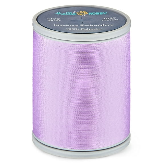 Hello Hobby Lilac 100% Polyester Machine Embroidery Thread, 40 WT, 1200 Yards