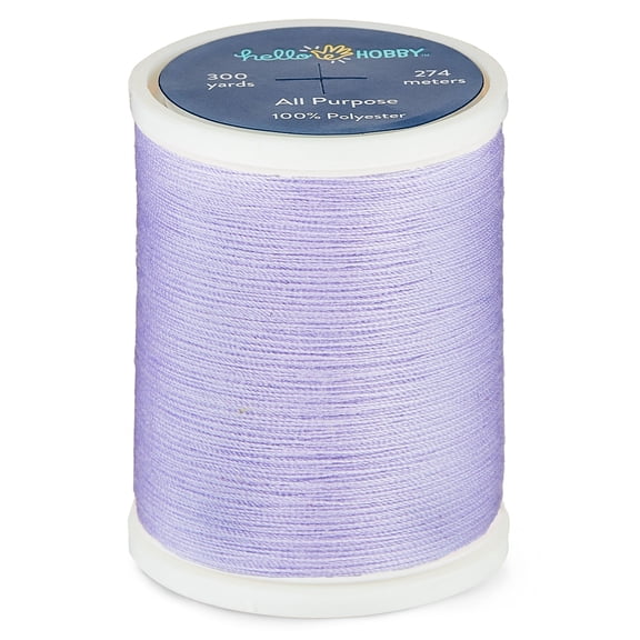 Hello Hobby Lilac Purple 100% Polyester All Purpose Thread, 300 Yards