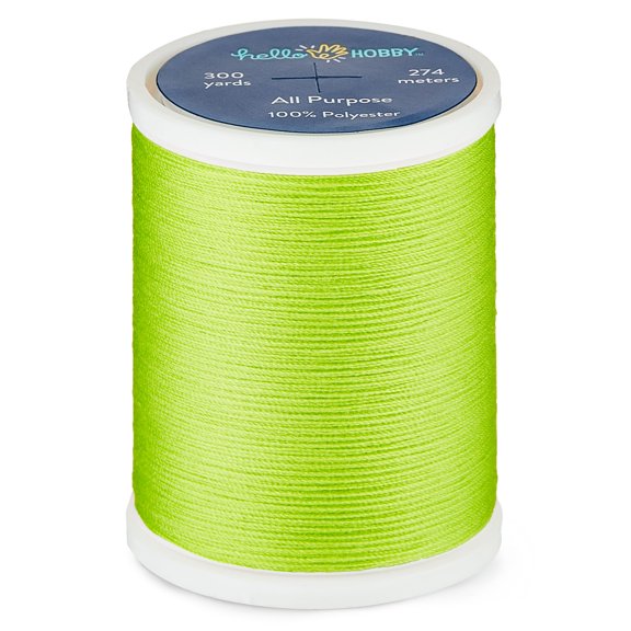 Hello Hobby Lime Green 100% Polyester All Purpose Thread, 300 Yards
