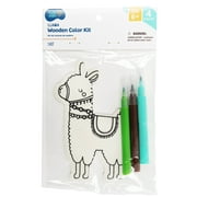 Hello Hobby Llama Wood Coloring Kit with Markers, Child Craft, 6.69 in x 4.33 in
