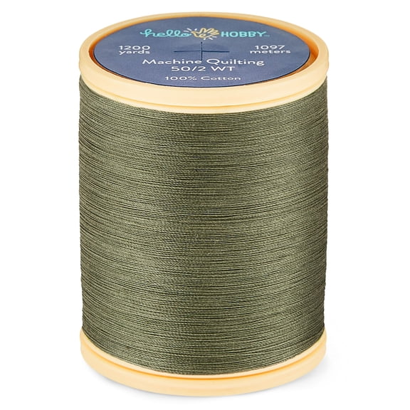 Hello Hobby Loden Green 100% Pima Cotton Quilting Thread, 50/2 WT, 1200 Yards