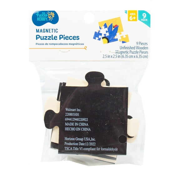 Hello Hobby Magnetic Puzzle Pieces, 9-Pack, Boys and Girls, Child, Ages 6+
