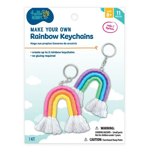 Hello Hobby Make Your Own Rainbow Keychains, Arts and Crafts Kit for Kids