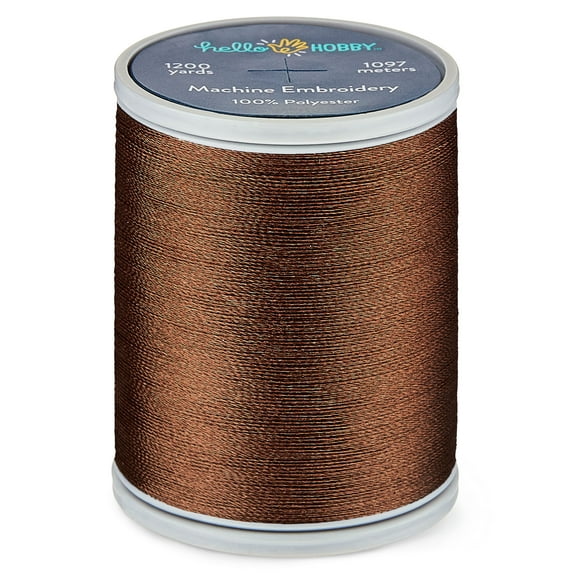 Hello Hobby Medium Brown Polyester Embroidery Thread, 40 WT