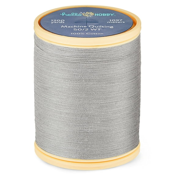 Hello Hobby Medium Gray Pima Cotton Thread, All Purpose, 50/2 WT