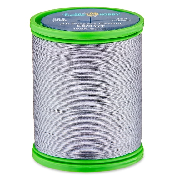 Hello Hobby Medium Gray Pima Cotton Thread, All Purpose, 50/3 WT