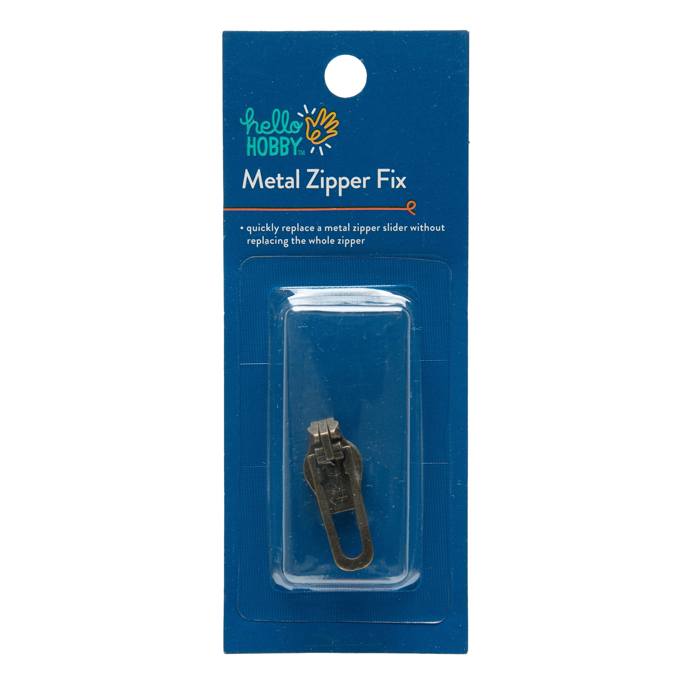 Hello Hobby Brass Metal Zipper Fix Sewing Fastener, 1 Count, Size 5
