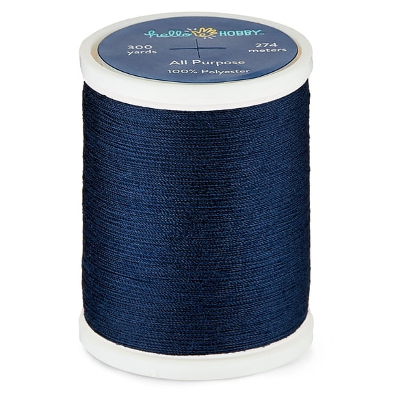 Hello Hobby Midnight Blue 100% Polyester All Purpose Thread, 300 Yards