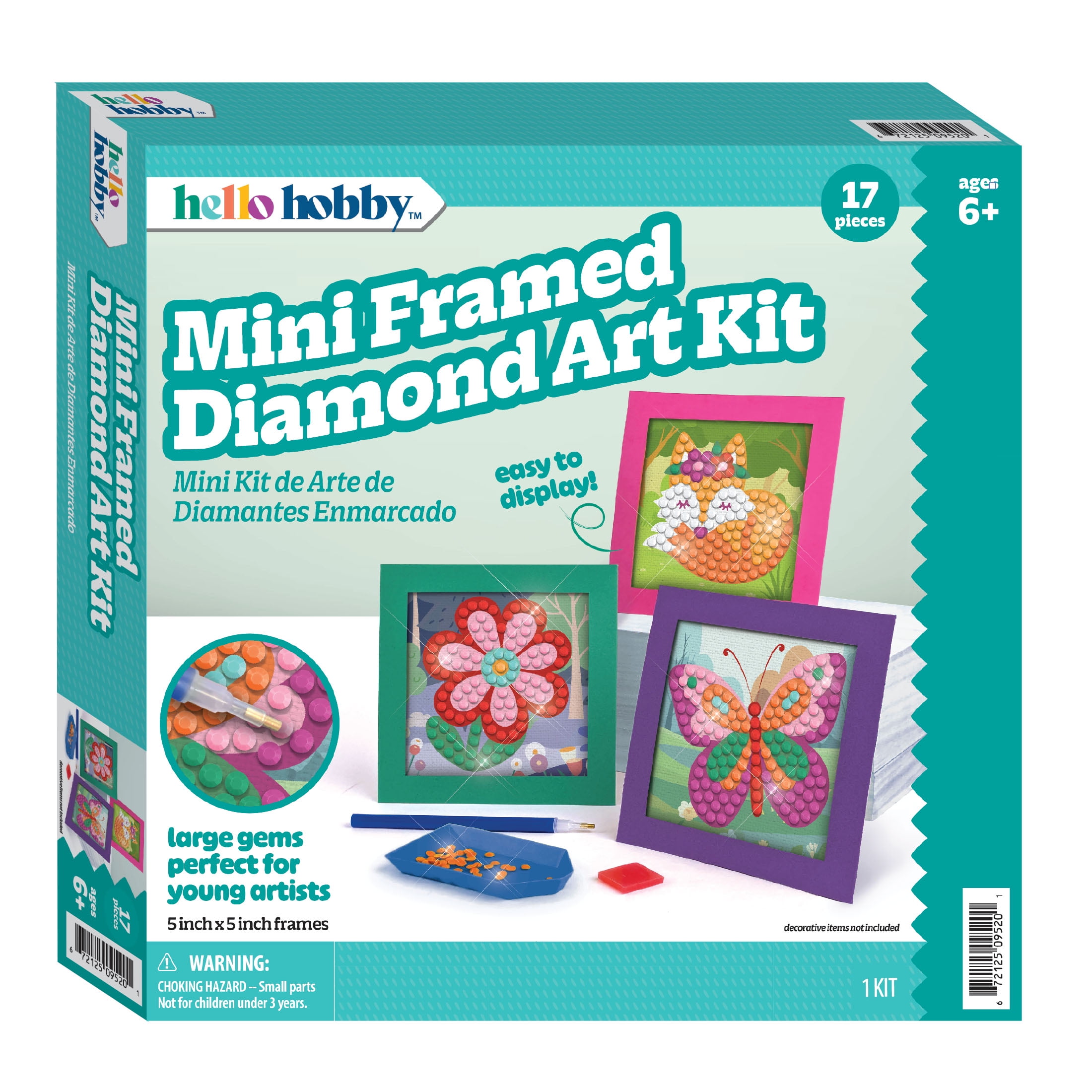 Hello Hobby Mini Framed Diamond Art, Arts and Crafts for Kids