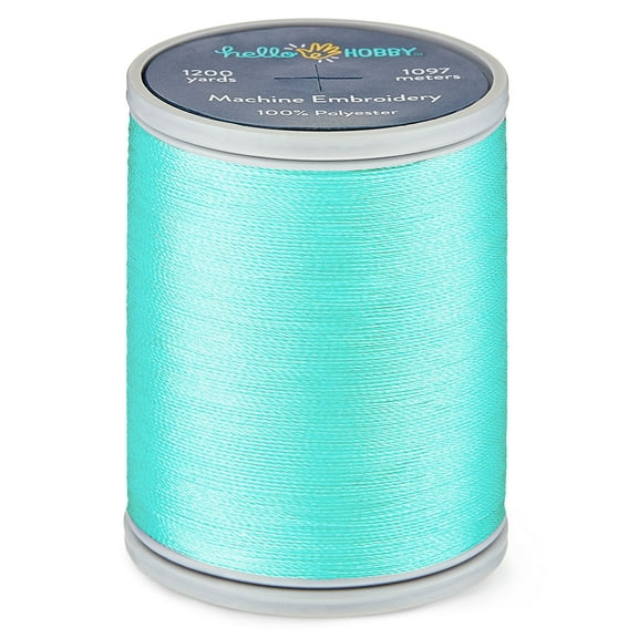 Hello Hobby Mint Green Polyester Embroidery Thread, 40 WT