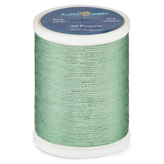 Hello Hobby Mint Leaf 100% Polyester All Purpose Thread, 300 Yards