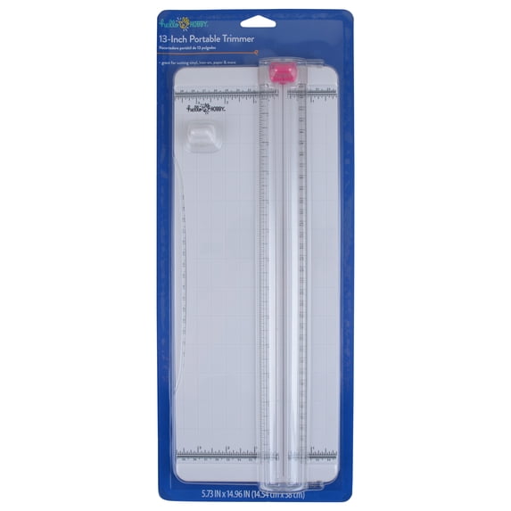 Hello Hobby Multi-Purpose Personal Paper Trimmer, 13", Plastic, Red, 1-Count