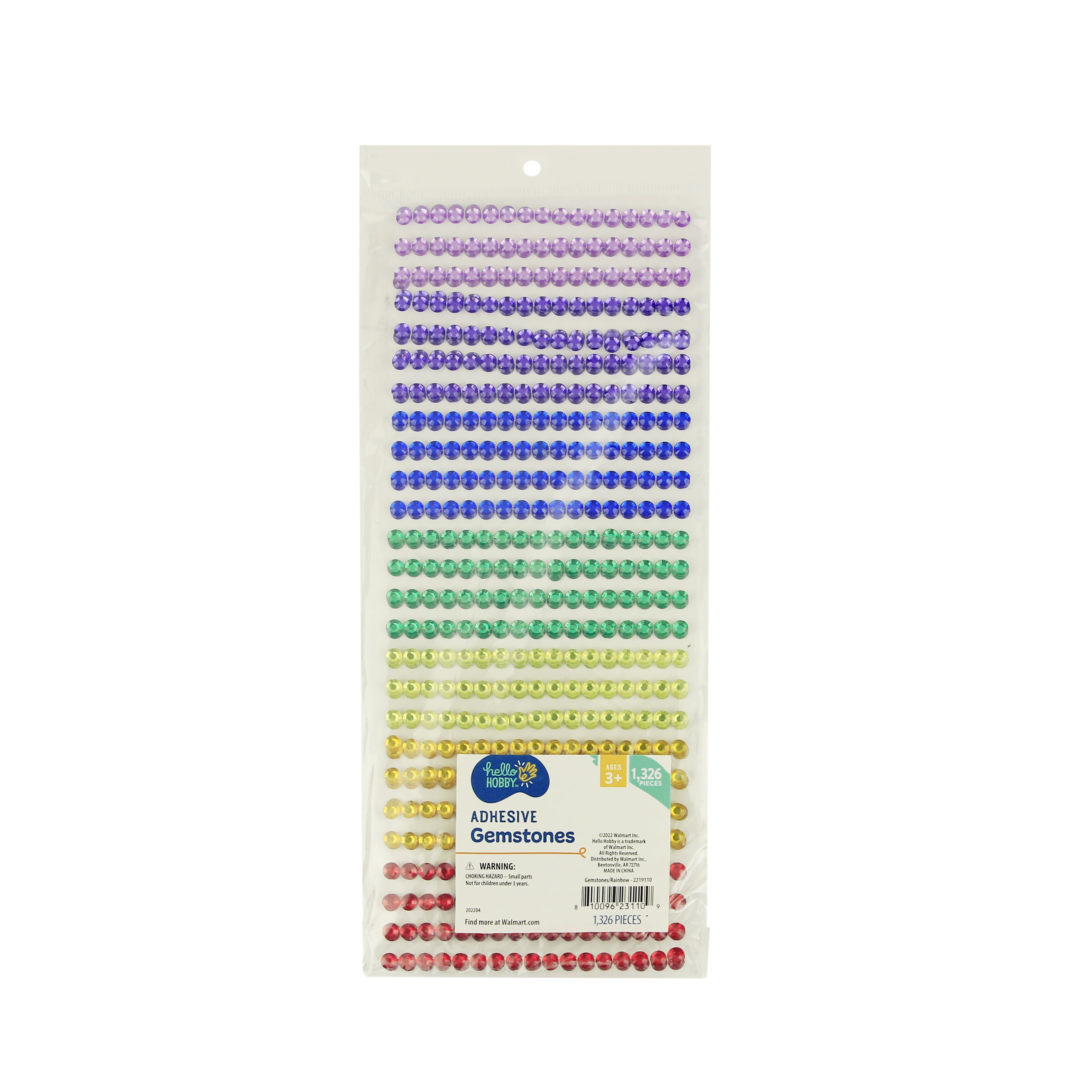 Hello Hobby Multicolor Adhesive Gemstones 6mm 1,326 Piece Scrapbooking