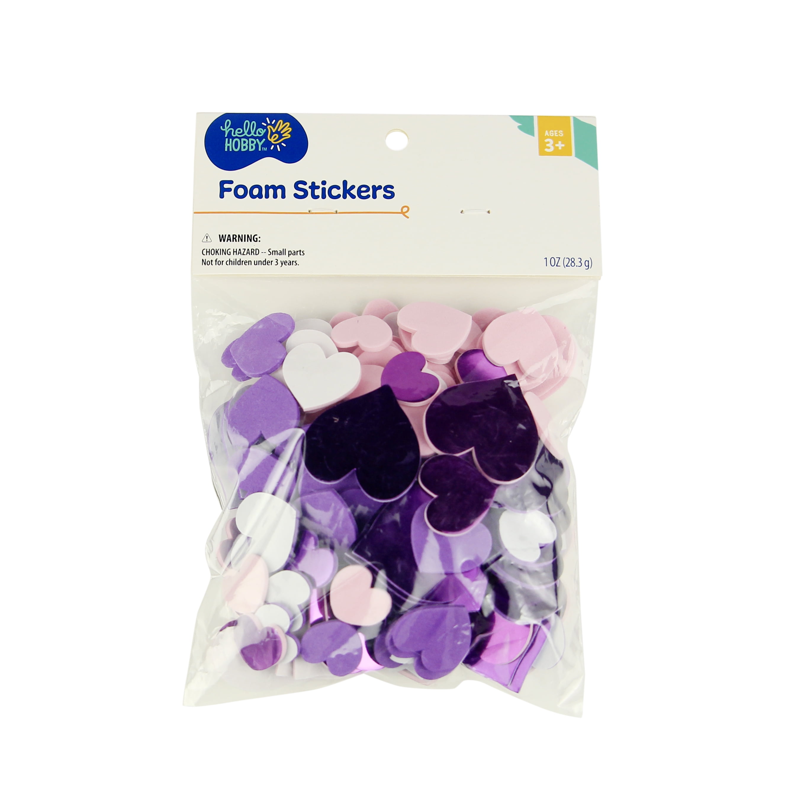 Hello Hobby Multicolor Foam Heart Stickers, 1oz Bag DieCut Dies