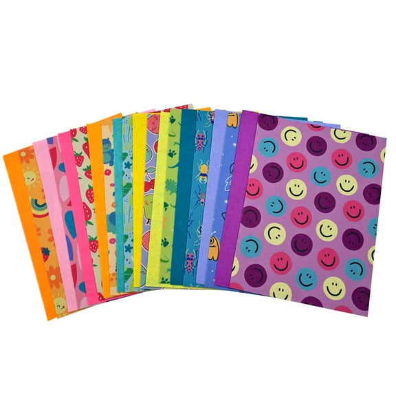 Hello Hobby 9" x 12" Multicolor Printed Felt Sewing & Craft Fabric, 20 Pack