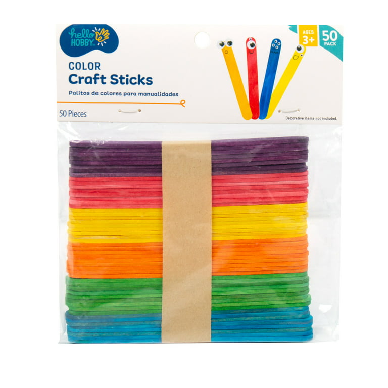 Hello Hobby Thin Wood Craft Sticks with Resealable Bag, 75-Pack – Loomini