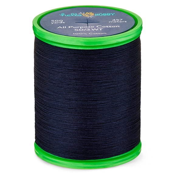 Hello Hobby Navy Blazer 100% Pima Cotton All Purpose Thread, 50/3 WT, 500 Yards