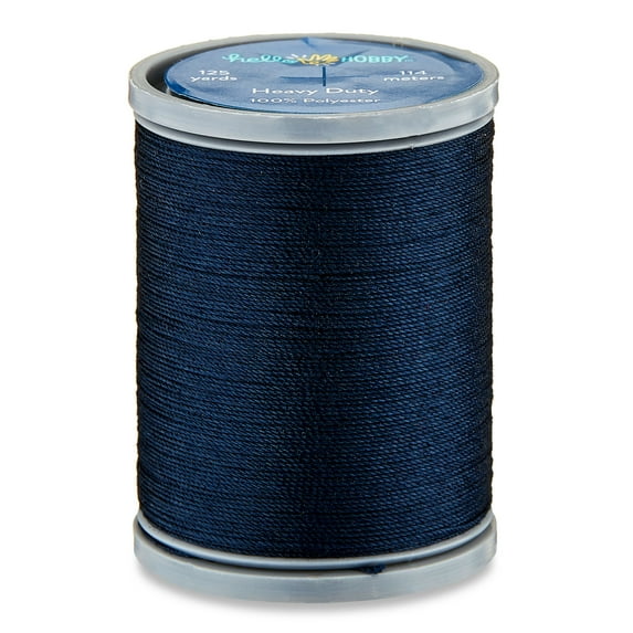 Hello Hobby Night Marine Blue 100% Polyester Heavy Duty Thread, 125 Yards