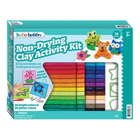 Hello Hobby Non-Drying Modeling Clay Kit - Arts and Crafts Kit for Kids with 70 Pieces and Guided Activities
