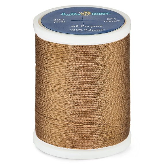Hello Hobby Nutmeg Brown 100% Polyester All Purpose Thread, 300 Yards