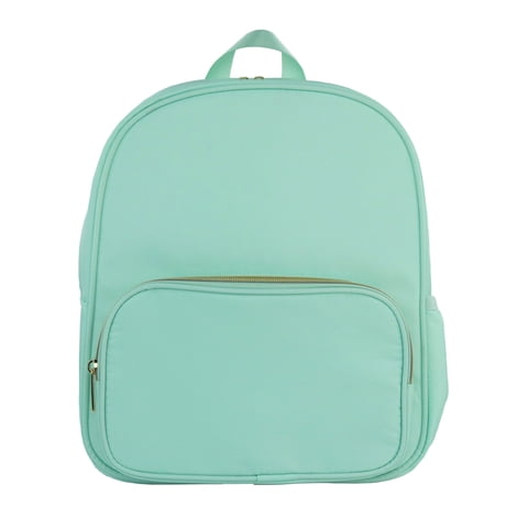 Hello Hobby Nylon Backpack, Customizable Travel Book Bag for Crafts, School, and Everyday Use, Green