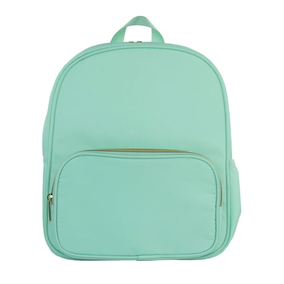 Hello Hobby Nylon Backpack, Customizable Travel Book Bag for Crafts, School, and Everyday Use, Green