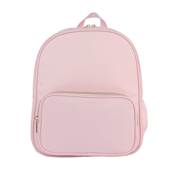 Hello Hobby Nylon Backpack, Customizable Travel Book Bag for Crafts, School, and Everyday Use, Pink