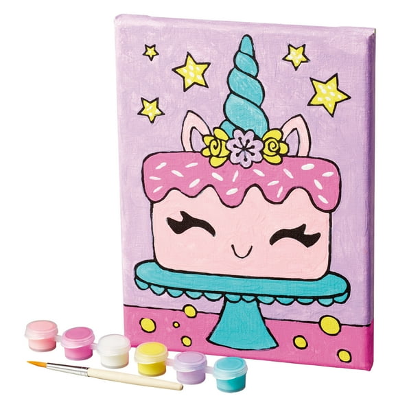 Hello Hobby Paint Your Own Unicorn Cupcake Canvas, Boys and Girls