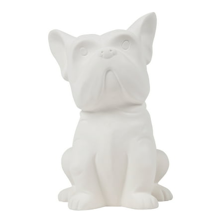 Hello Hobby Paintable French Bulldog Figure, White Ceramic 6" to Paint, Craft Base