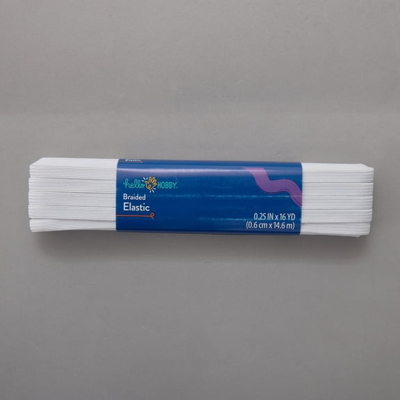 Hello Hobby White Sewing & Craft Elastic 1/4 Inch Wide 16 Yards