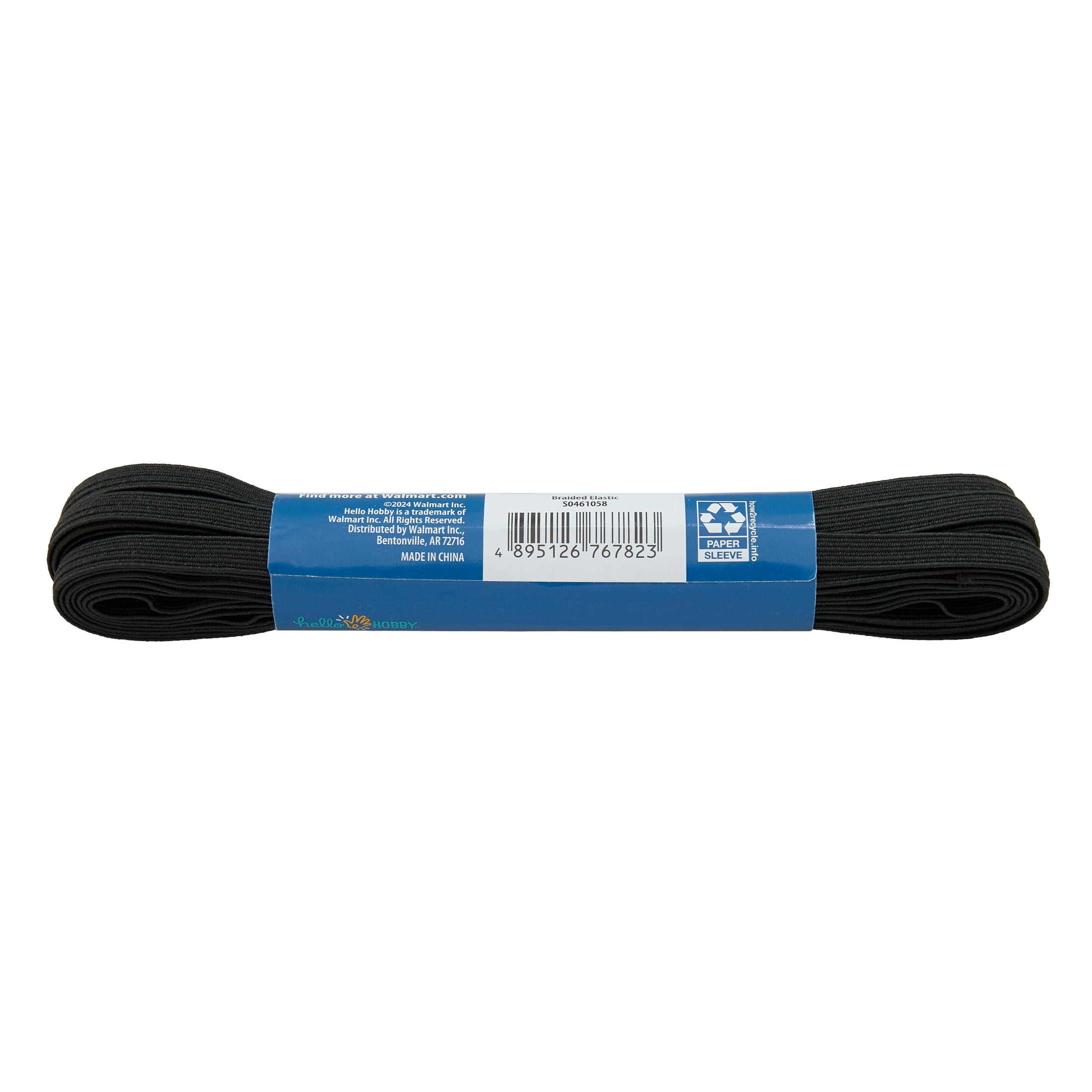 Hello Hobby 1/4 Inch Sewing & Craft Elastic Black 8 Yard
