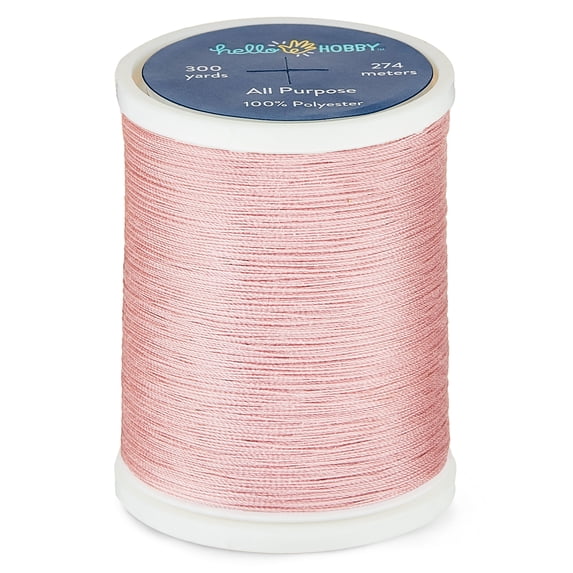 Hello Hobby Pigskin Beige 100% Polyester All Purpose Thread, 300 Yards