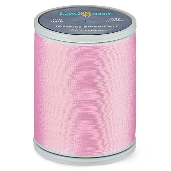 Hello Hobby Pink Polyester Embroidery Thread, 40 WT