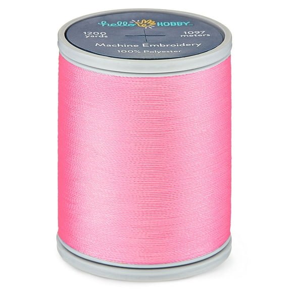 Hello Hobby Pink Sugar Polyester Embroidery Thread, 40 WT