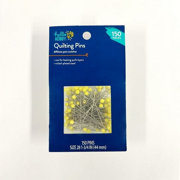 Hello Hobby Pins Quilt Yellow 150 Count, Size28, 1-3/4in 44mm in Length