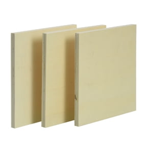 Hello Hobby Plywood Unfinished Square Panel, 6"x 6", 1.2 lbs., 3 Pcs
