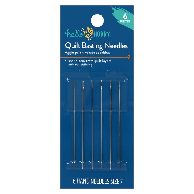 Hello Hobby Quilting Basting Steel HandSewing Needles, Size 7, 6